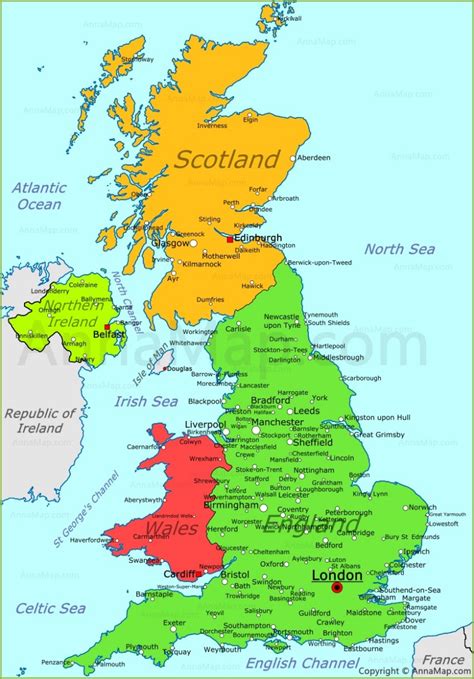 United Kingdom Map | UK political map - AnnaMap.com