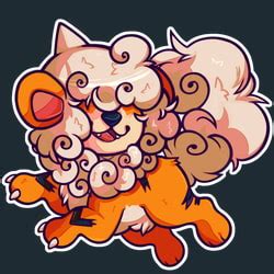 Shiny Hisuian Growlithe Charm/Sticker Mockup — Weasyl