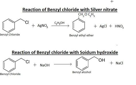 reaction of benzyl chloride with AgNO3 and NaOH.plz ans it fast ...