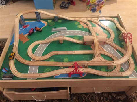 Pin by Angela Lee on Train track layout | Wooden train track, Brio train track, Wooden train