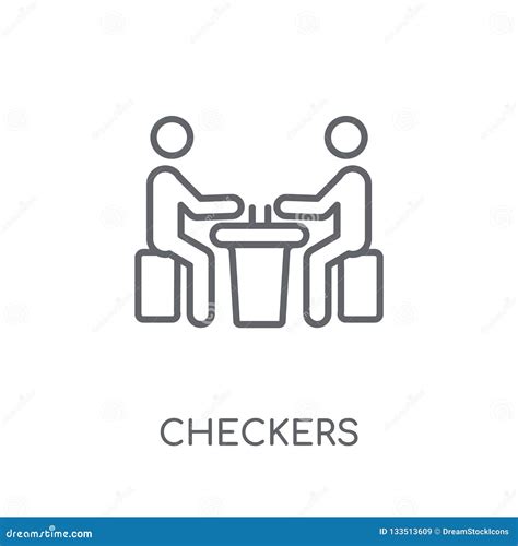 Checkers Linear Icon. Modern Outline Checkers Logo Concept on Wh Stock ...