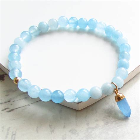 azure aqua jade gemstone bracelet by evy designs | notonthehighstreet.com