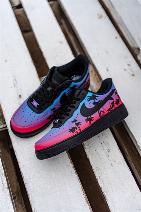 Custom Air Force 1 Sunset in Miami Palm Tree Custom Shoes - Etsy