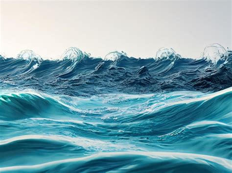 Premium AI Image | Ocean water surface waves isolated