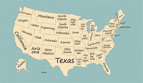 Carte des États américains Photo stock libre - Public Domain Pictures