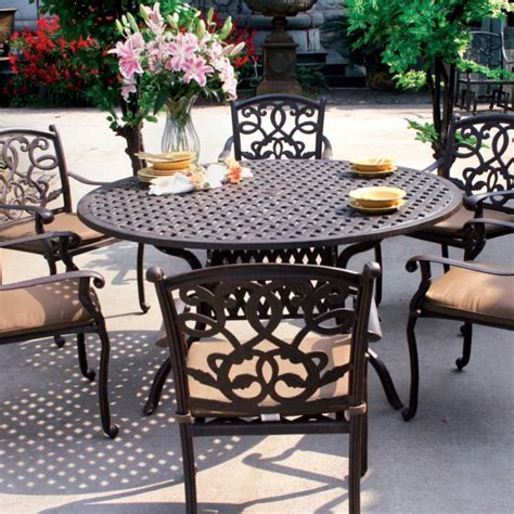 Darlee Santa Monica 5 Piece Cast Aluminum Patio Dining Set With Round Table : Ultimate Patio ...