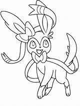 Sylveon Coloring Pages Pokemon Eevee Printable Getcolorings Color  sketch template