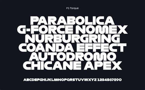 Formula 1 and F1 Fonts Free Download: F1 Regular, F1 Turbo, F1 Torque