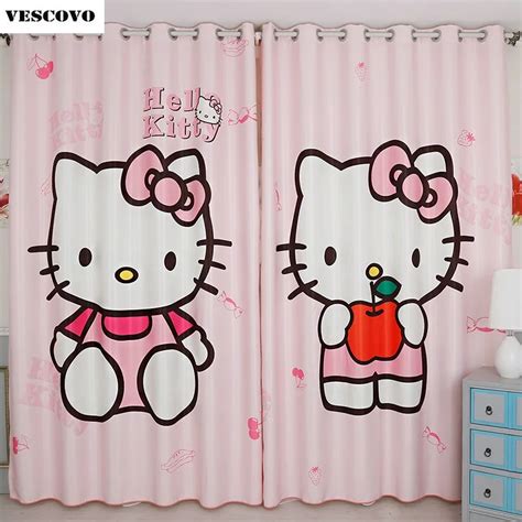 Aliexpress.com : Buy 3D Blackout Curtains Pink Hello kitty Dream House Pattern Tulle Curtains ...