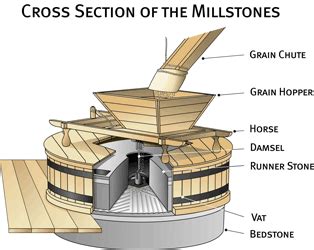 Millstone Diagram | Water wheel, Stone, Grist mill