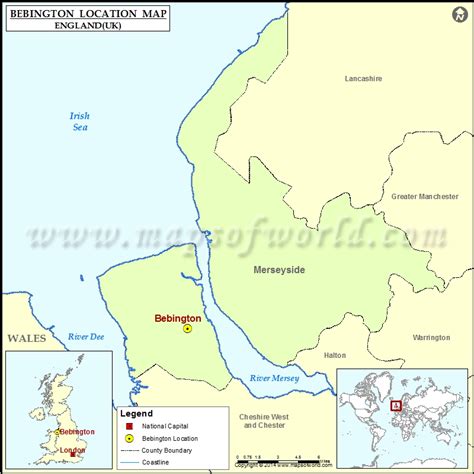 Where is Bebington | Location of Bebington in England Map