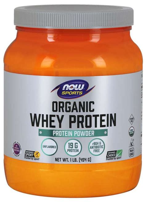 NOW Sports Organic Whey Protein Unflavored -- 1 lb - Vitacost