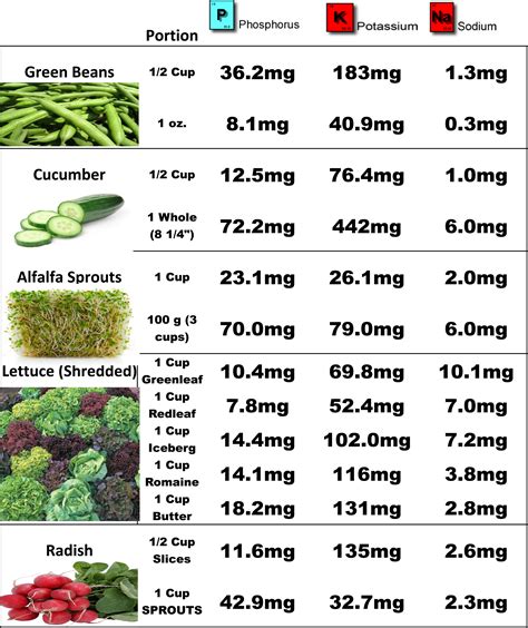 Printable Diet Chart For Kidney Patients