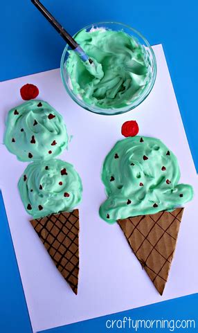 Puffy Paint Ice Cream Cone Craft for Kids - Crafty Morning