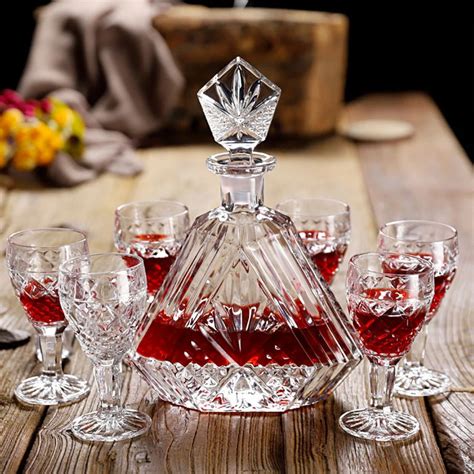 European Crystal Red Wine Set Household Whisky Goblet Creative wine ...