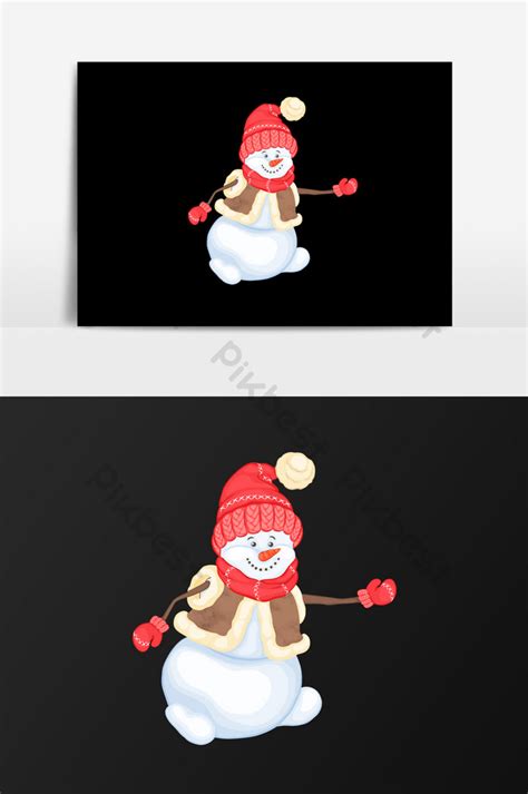 Drawing Realistic Snowman Illustration Elements Illustration | PSD Free ...