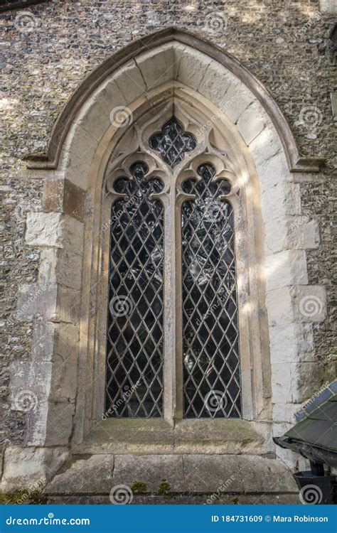 Old Gothic Arched Stone Window Stock Image - Image of church, ancient ...