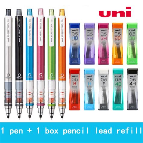 Uni M5 450 Mechanical Pencil 202ND 0.5mm pencil lead refill High Grade Auto Lead Rotation1 pen+1 ...