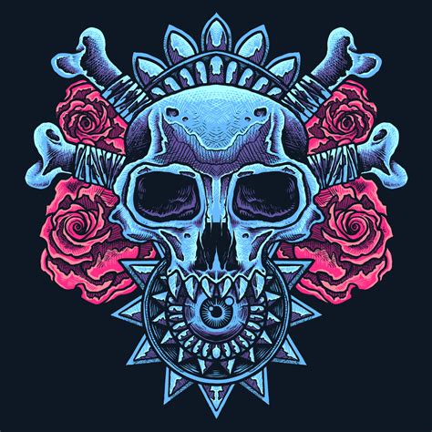 dark skull rose 13923584 Vector Art at Vecteezy