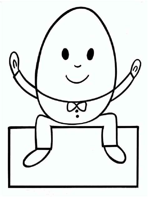 Humpty Dumpty coloring pages | Coloring pages for boys, Easy coloring ...