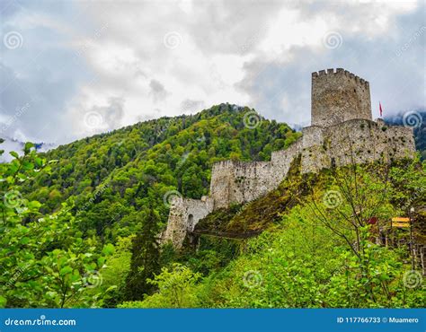 Beautiful Zil Castle in City of Trabzon Stock Image - Image of green ...