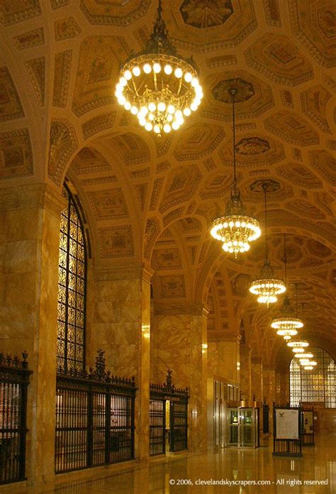 Federal Reserve Bank Building, Cleveland, 1923 Walker & Weeks, architects view of lobby ...