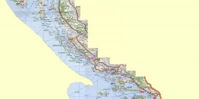 Map of croatia coast - Map of croatian coast and islands (Southern Europe - Europe)