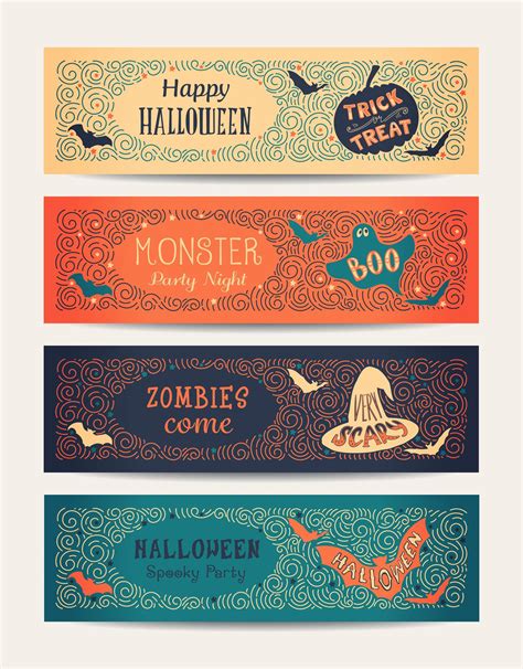 Halloween Party Banners 1271971 Vector Art at Vecteezy