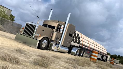 Peterbilt 389 by Pinga, ZM CAT C16, Dorsey flatbed trailer #224 (American Truck Simulator) ATS ...