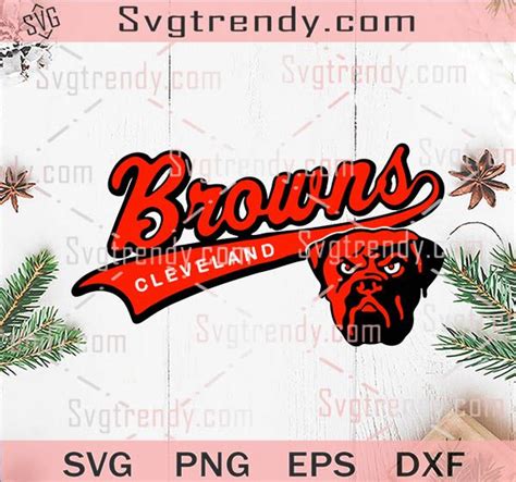 Cleveland Browns Logo With Bulldog SVG PNG DXF EPS Files For Cricut ...