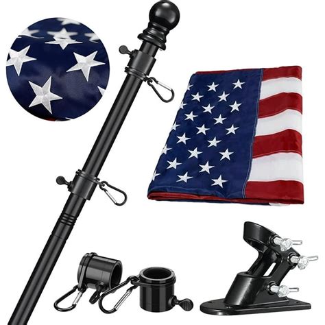 ZeenArt 5FT Flag Pole Kit, 3x5 American Flag and Flag Holde, for ...