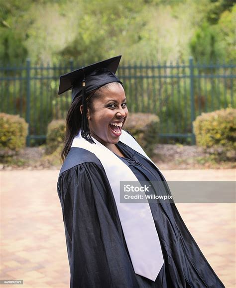 Happy Black Woman Celebrating Graduation Stock Photo - Download Image Now - 30-39 Years ...