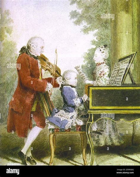 Mozart family crop Stock Photo - Alamy