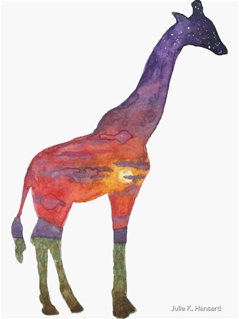 "Sunset Giraffe Silhouette" Sticker for Sale by juliekhansard | Redbubble