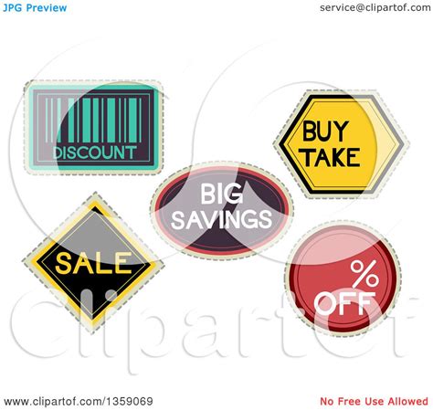 Clipart of Retail Sale Labels with Text - Royalty Free Vector ...