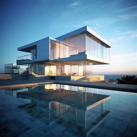 Premium AI Image | 3D Luxury house design with pool