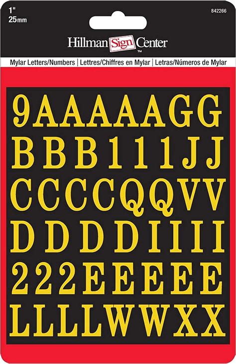 Amazon.com: 1-Inch Letters & Numbers Kit, Gold on Black, Square-Cut ...