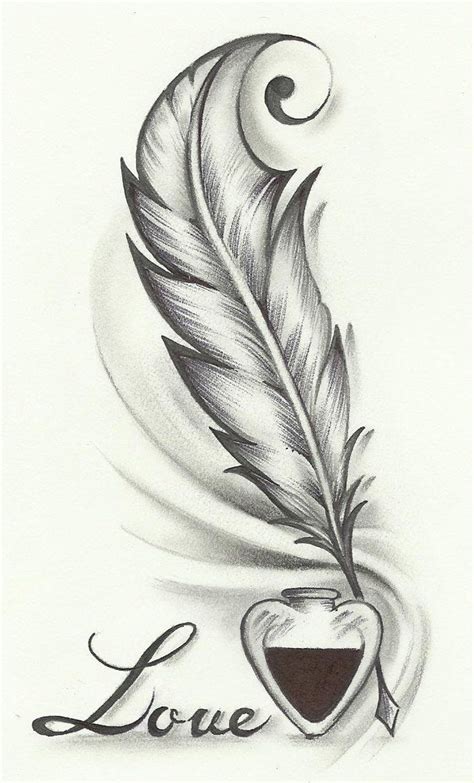 50 best Feather Heart Tattoo images on Pinterest