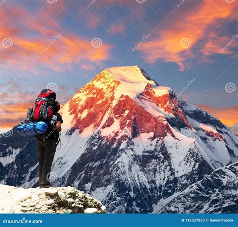 Mount Dhaulagiri with Climber or Tourist Stock Photo - Image of high, conservation: 112527880