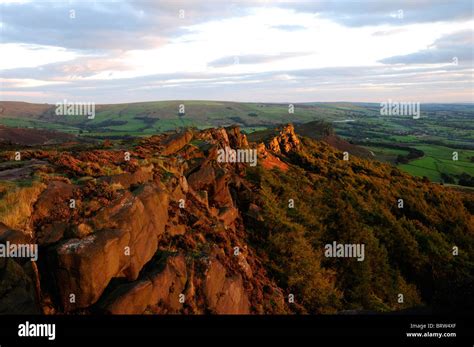 Cliff face showing the glowing sunset Stock Photo - Alamy