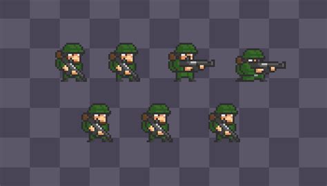 2D Pixel Art Infantry Sprites by Elthen's Pixel Art Shop