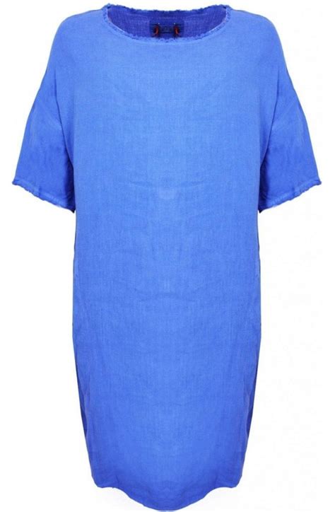 Backstage Blue Linen Shift Dress - Dresses from Shirt Sleeves UK