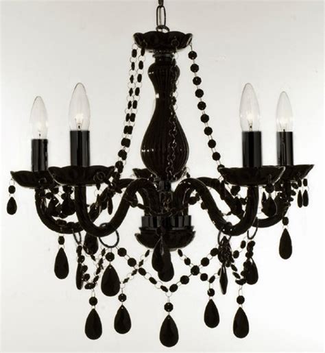 5 Light Black Crystal Chandelier