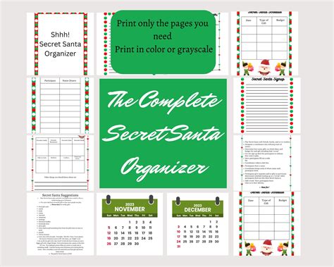 The Complete Secret Santa Organizer Printable Instant - Etsy