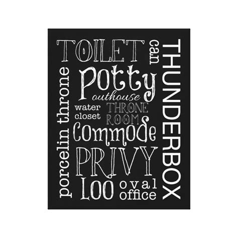 Funny Bathroom Canvas Art Print | Zazzle