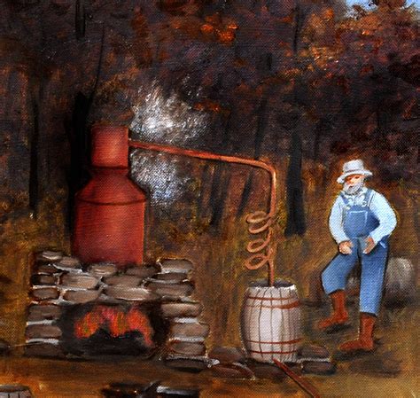 Primitive Folk Art Moonshine Still Prints Autumn Liquor Still | Etsy