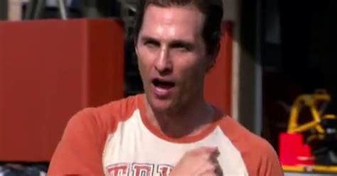 Matthew McConaughey does 'Wolf' chest thump to rally Texas football team