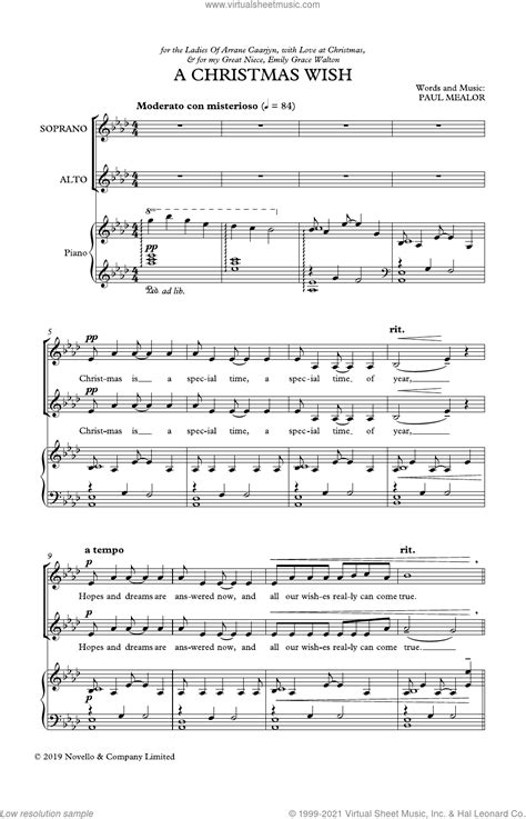 A Christmas Wish sheet music for choir (2-Part) (PDF)