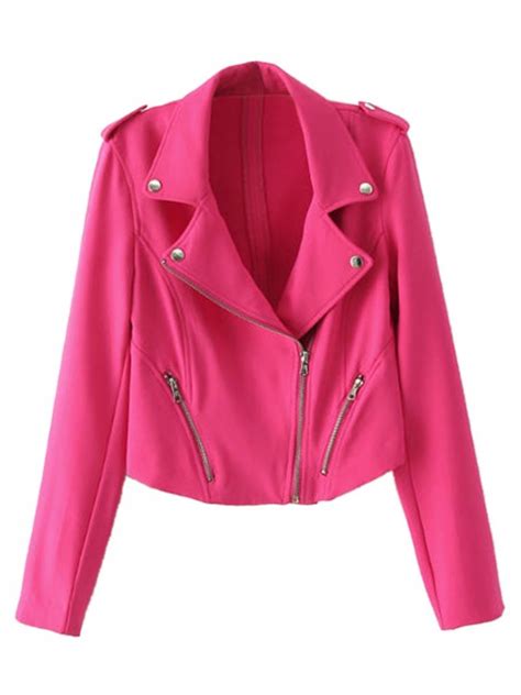 Pink Motorcycle Jacket - Jackets