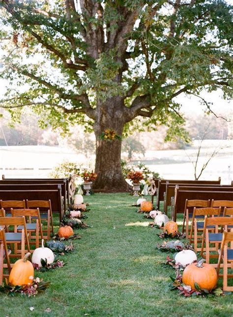 25 Chic Fall Wedding Aisle Decor Ideas - Weddingomania